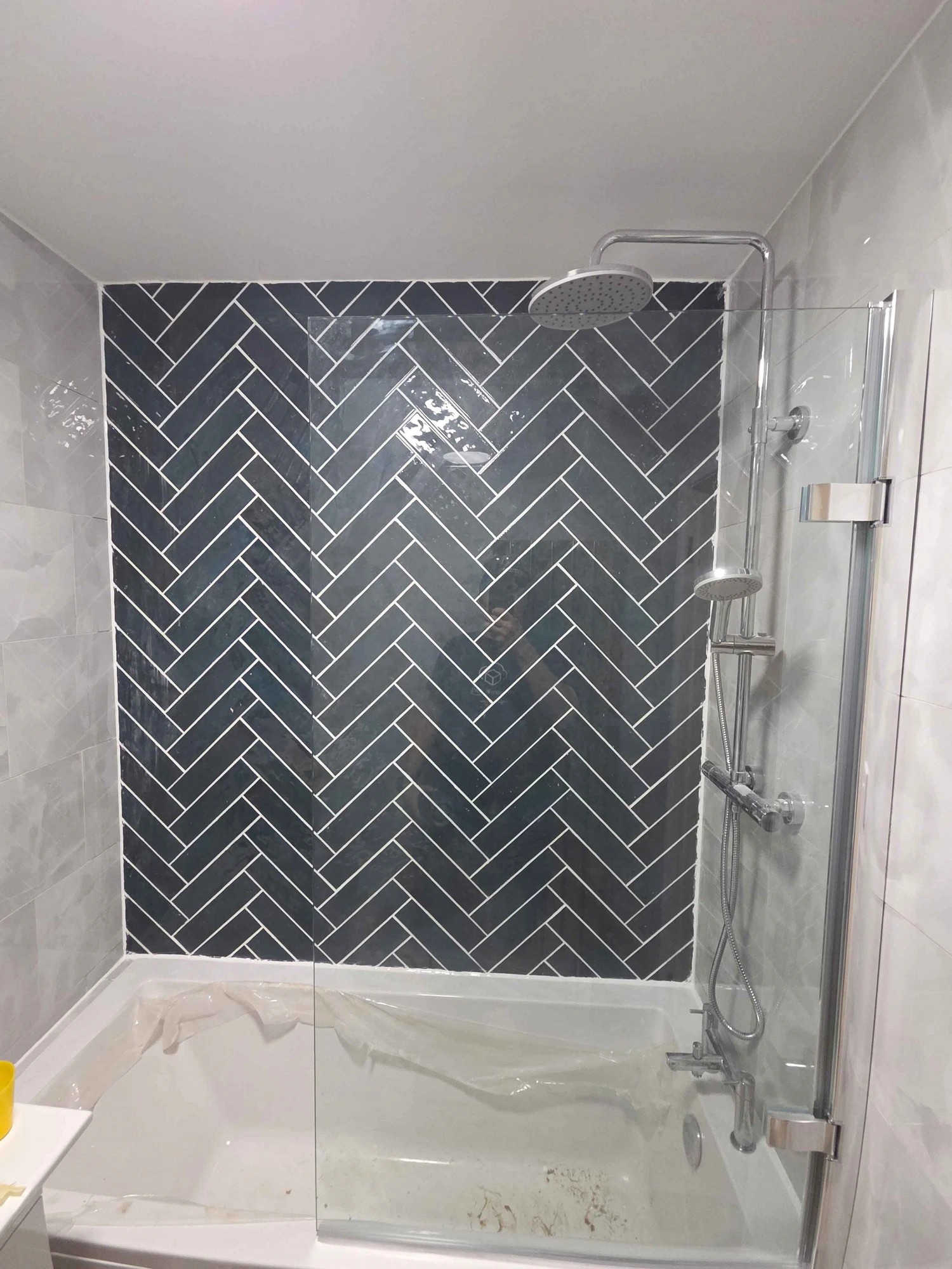 Bathroom Conversion with Herringbone Style
